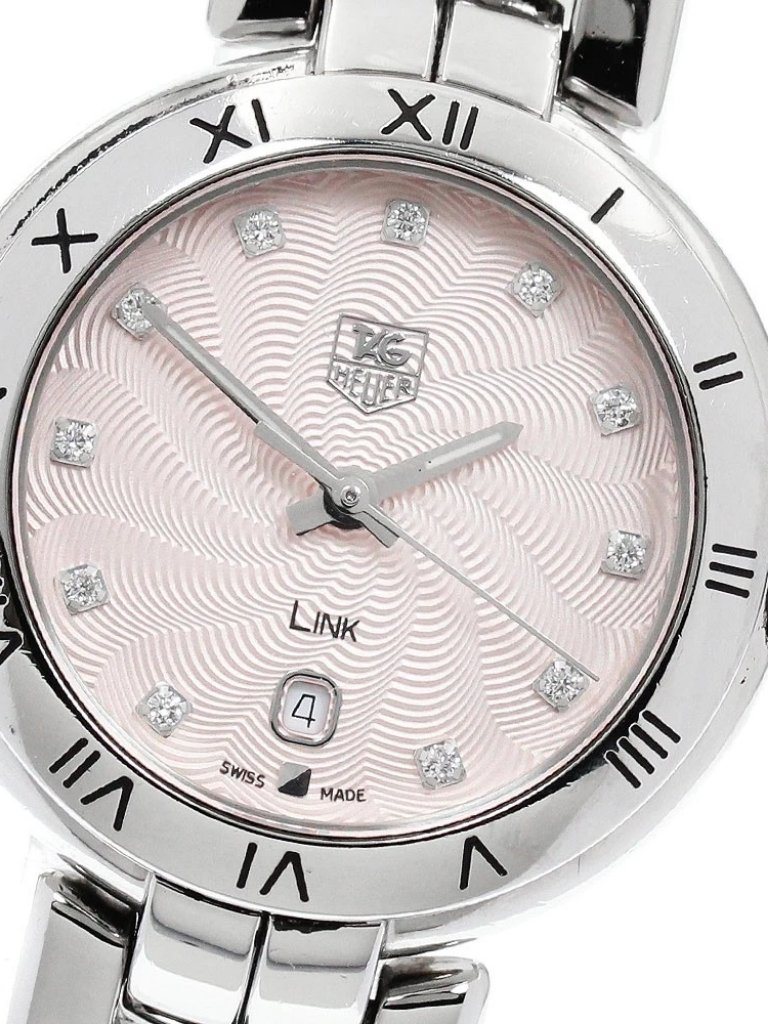 Tag Heuer Link Wat1415Ba0954 11p Diamond Date Pink Dial Quartz Ladies951066